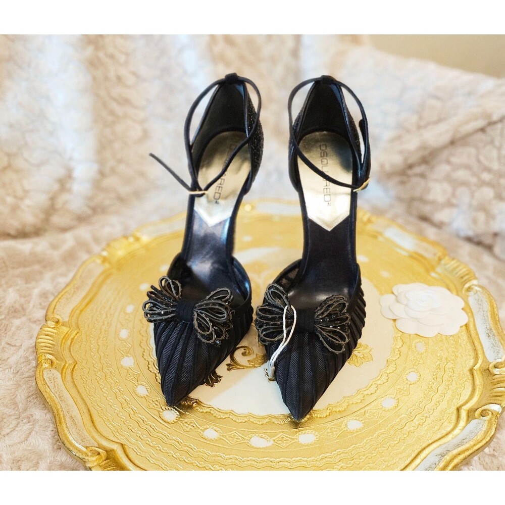 Dsquared2 Decollette black glitter stilettos, size IT 40, US 9, NIB - Picture 2 of 16